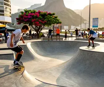 Skate em Alta na Praça do Ó: O Point dos Skatistas da Barra da Tijuca